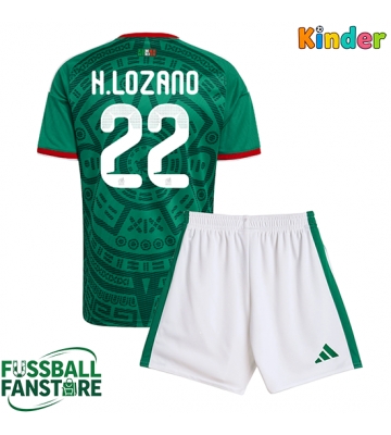 Mexiko Hirving Lozano #22 Replik Heimtrikot Kinder WM 2026 Kurzarm (+ Kurze Hosen)